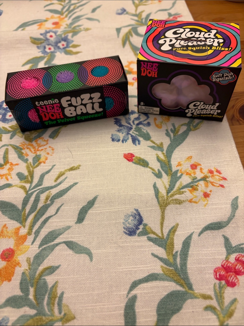 Nee Doh Cloud Pleaser & Teenie Fuzz Ball Kids Squish Toy Set - Purple